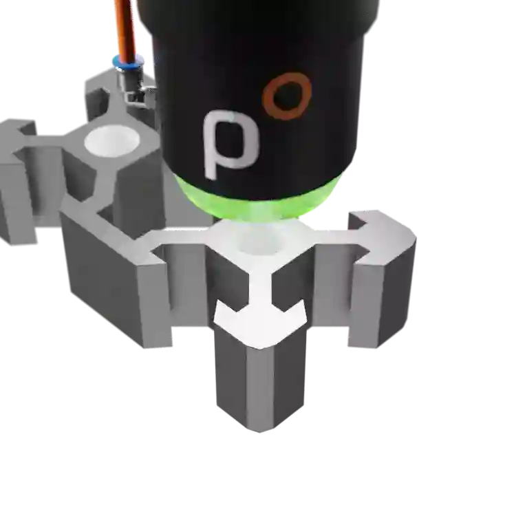 animation of JETPEP plasma polishing process and technology showing polishing and deburring of an extruded aluminium profile with a glowing electrolyte jet
